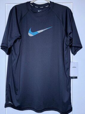 Men's Nike Dri-Fit Black T-Shirt Nike Logo Size Large Brand New
